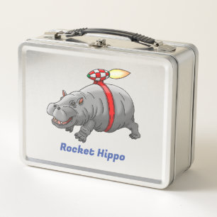 Rocket Hippo Metal Lunch Box