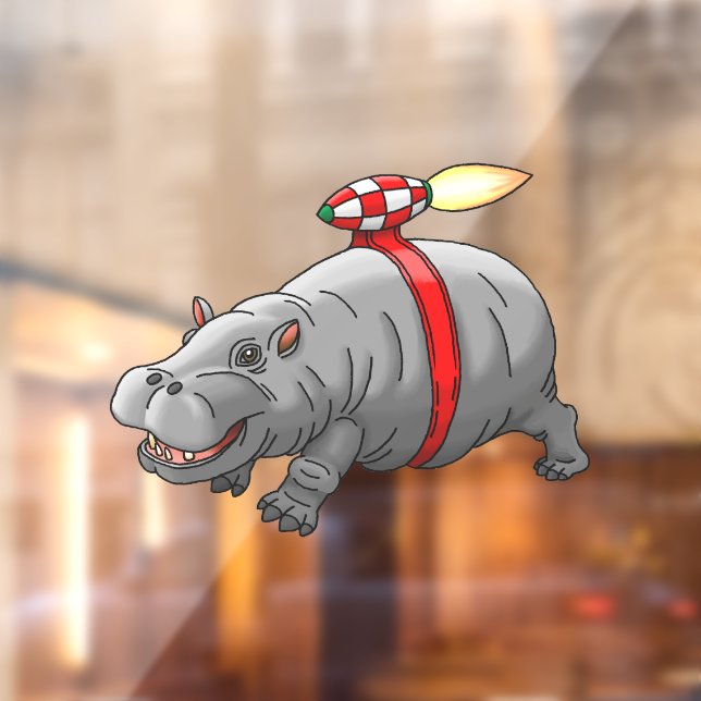 Rocket Hippo Window Cling (Sheet 2)