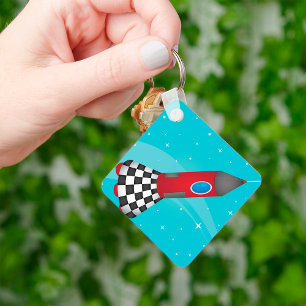 Rocket In Space Keychain