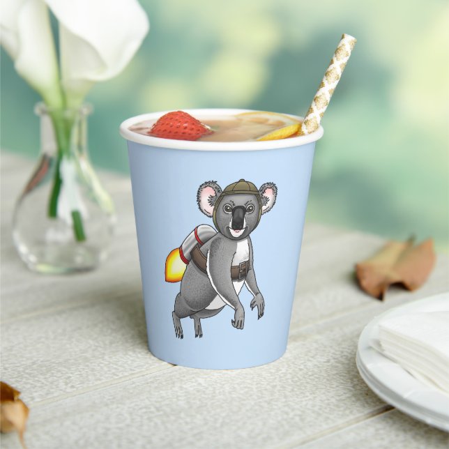 Rocket Koala Bear Paper Cups (Insitu)
