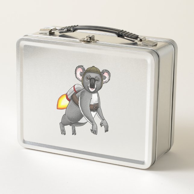 Rocket Koala's Jetpack Ride Metal Lunch Box (Front)
