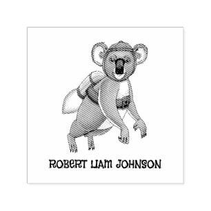 Rocket Koala's jetpack ride Self-inking Stamp