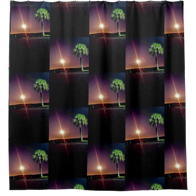 Rocket Launch At Night Shower Curtain (Front)