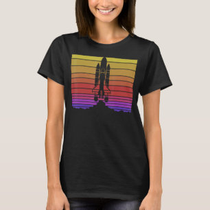 Rocket Launch Blast Off Astronomy Retro Space Shut T-Shirt