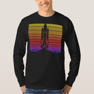 Rocket Launch Blast Off Astronomy Retro Space Shut T-Shirt