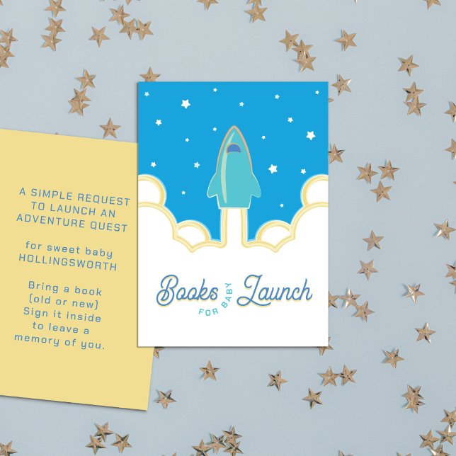Rocket Launch Books for Baby Teal & Sky Blue Enclosure Card (Creator Uploaded)
