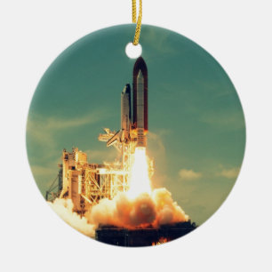 Rocket launch ceramic tree decoration