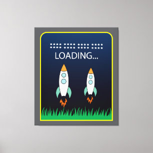 Rocket Launch Fun Filled,Colorful and Sci-Fi Canvas Print
