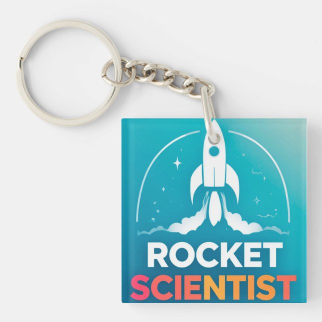 🚀 Rocket Launch Glow 🌈 Vibrant Space Adventure Key Ring (Front)