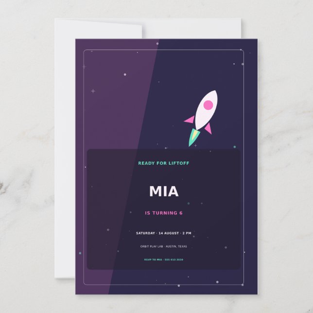  Rocket Launch Invitation (Front)