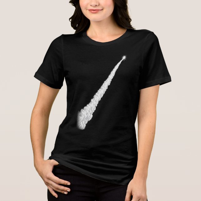 Rocket Launch Vapour Trail Line Art Tri-Blend Shirt (Front)