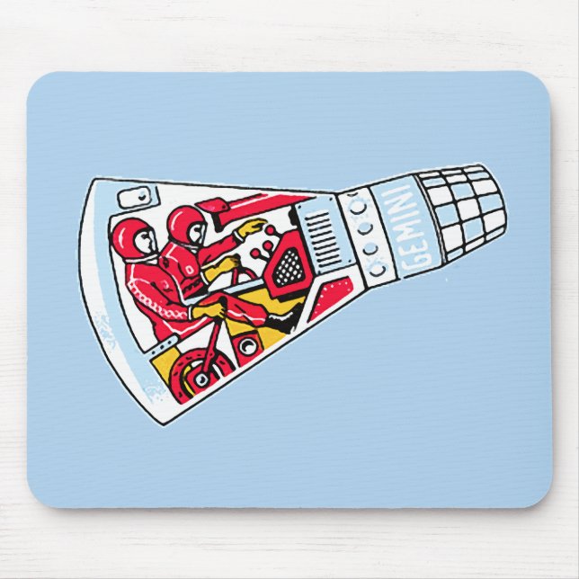 Rocket Man Retro Gemini Rockets in Space Mouse Mat (Front)