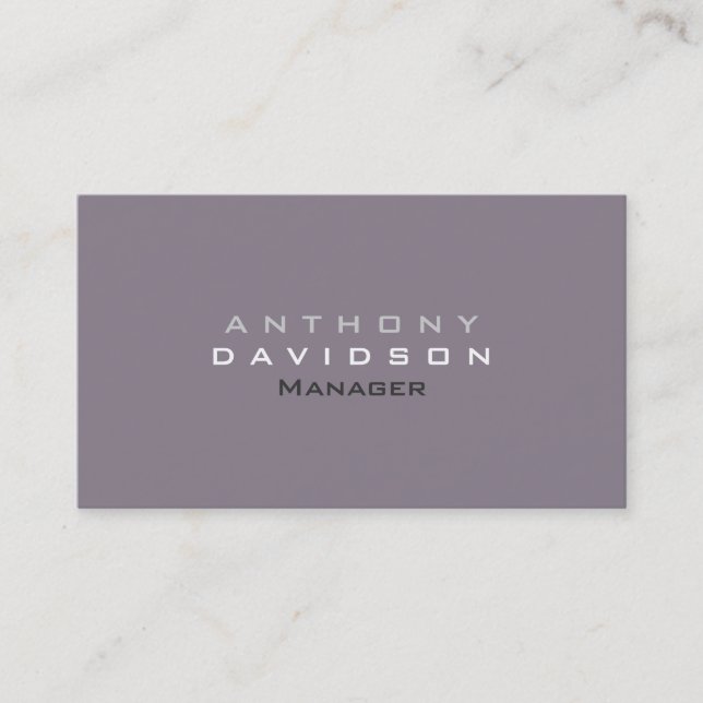 Rocket Metallic Grey Monogram Business Card (Front)