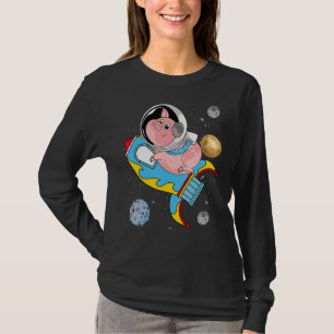 Rocket Outer Space Travel Farm Animal Pig Cute Ast T-Shirt
