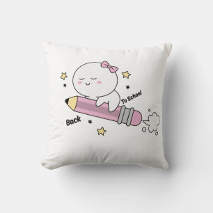 Rocket Pencil Back to School Throw Pillow - Cute S