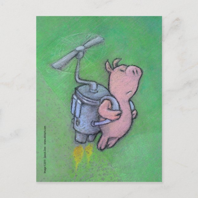 rocket pig postcard (Front)
