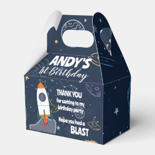 Rocket & Planets Outer Space Birthday Party Favour Box