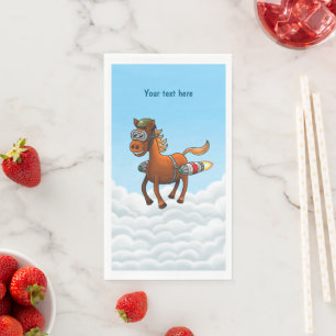 Rocket Pony Birthday Napkin