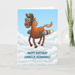 Rocket Pony's Birthday Flight Card
