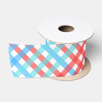 Rocket Pop Plaid - Extra Small Satin Ribbon