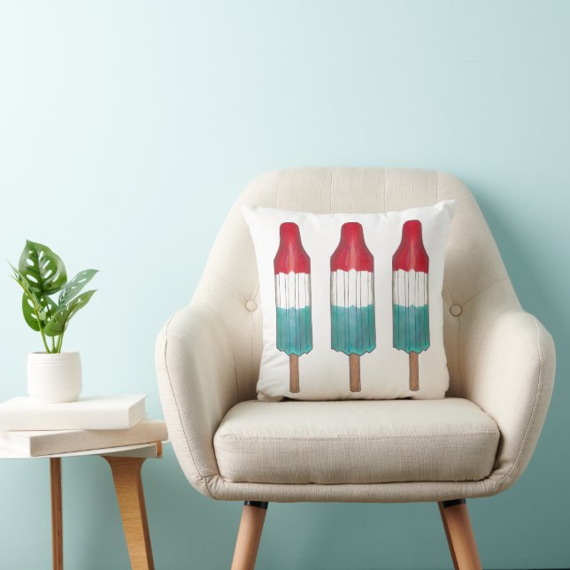Rocket Pop Red White Blue USA Patriotic Popsicle Cushion (Chair)