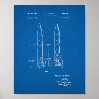 Rocket-propelled Missile Patent - Blueprint Poster