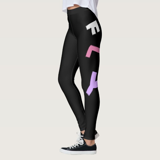 Rocket - Purple & PinkAbstract Pop Art. FLY! Leggings (Left)