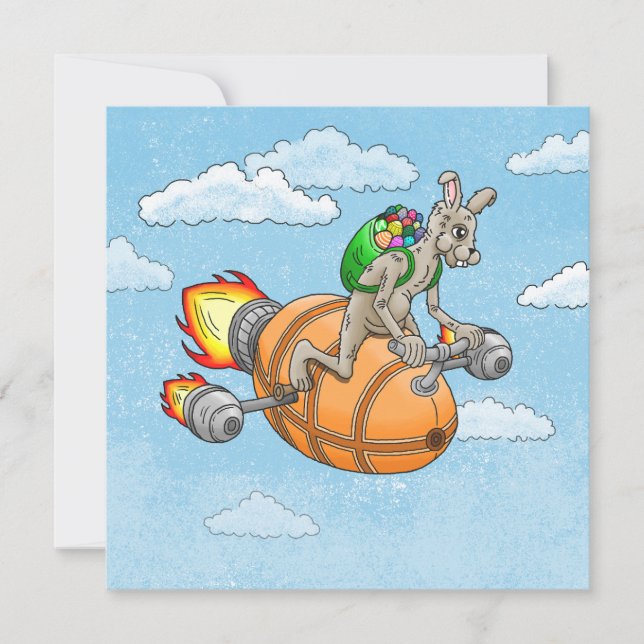 Rocket Rabbit Holiday Card (Front)