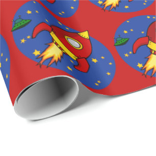 Rocket red Glossy Wrapping Paper 30"x6'