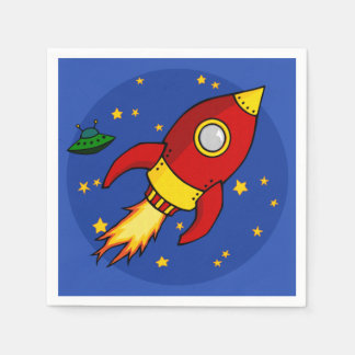 Rocket red yellow Cocktail Paper Napkin