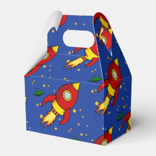 Rocket red yellow Gable Favour Box
