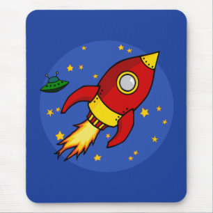 Rocket red yellow Mousepad