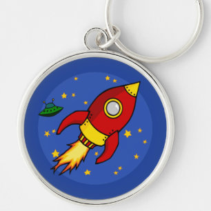 Rocket red yellow Premium Keychain