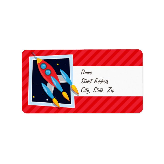Rocket; Scarlet Red Stripes Label (Front)