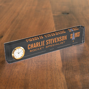 Rocket Scientist custom desk name plate