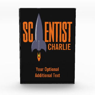 Rocket Scientist custom name block award