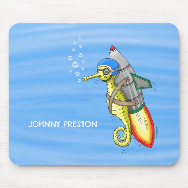 Rocket Seahorse Mouse Mat (Front)