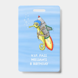 Rocket Seahorse VIP PASS ID Badge