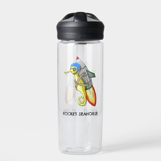 Rocket Seahorse Water Bottle (Front)