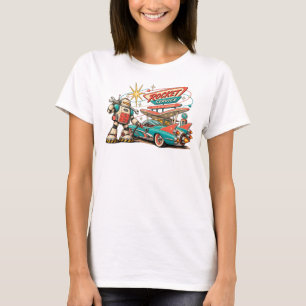 Rocket Service Retro Robot Atomic Age Women's T-Sh T-Shirt