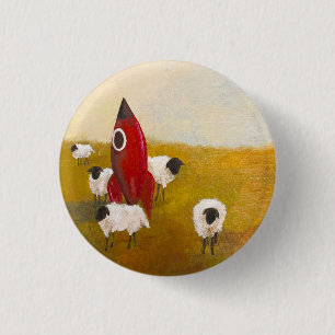 Rocket Sheep 3 Cm Round Badge