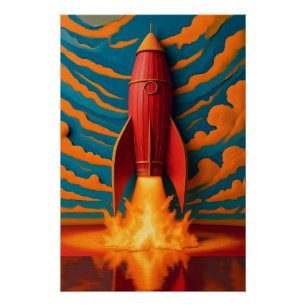 Rocket Ship: 1950s inspired  Poster