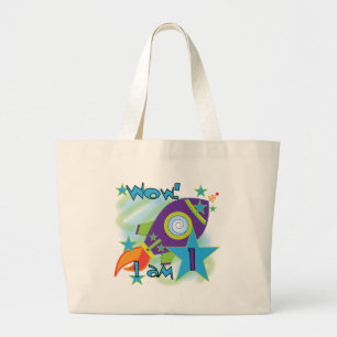 Rocket Ship 1st Birthday Tshirts and Gifts Large Tote Bag