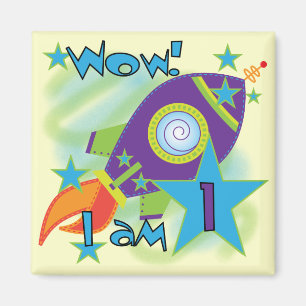Rocket Ship 1st Birthday Tshirts and Gifts Magnet