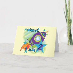 Rocket Ship 2nd Birthday T-shirts and Gifts Card