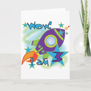Rocket Ship 3rd Birthday T-shirts and Gifts Card