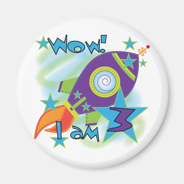 Rocket Ship 3rd Birthday T-shirts and Gifts Magnet (Front)