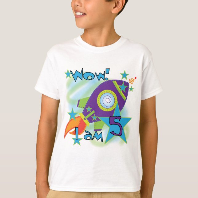 Rocket Ship 5th Birthday T-shirts and Gifts (Front)