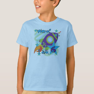 Rocket Ship 6th Birthday Tshirts and Gifts