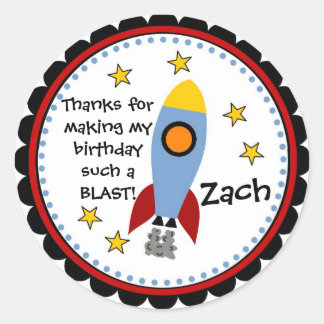 Rocket Ship Blast Off Stickers